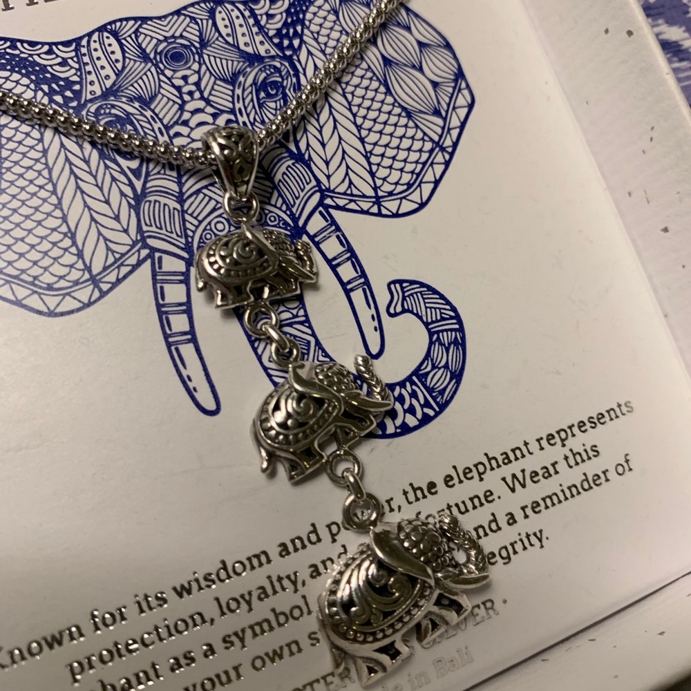 Annika Witt Sterling Silver 3 Elephant Necklace